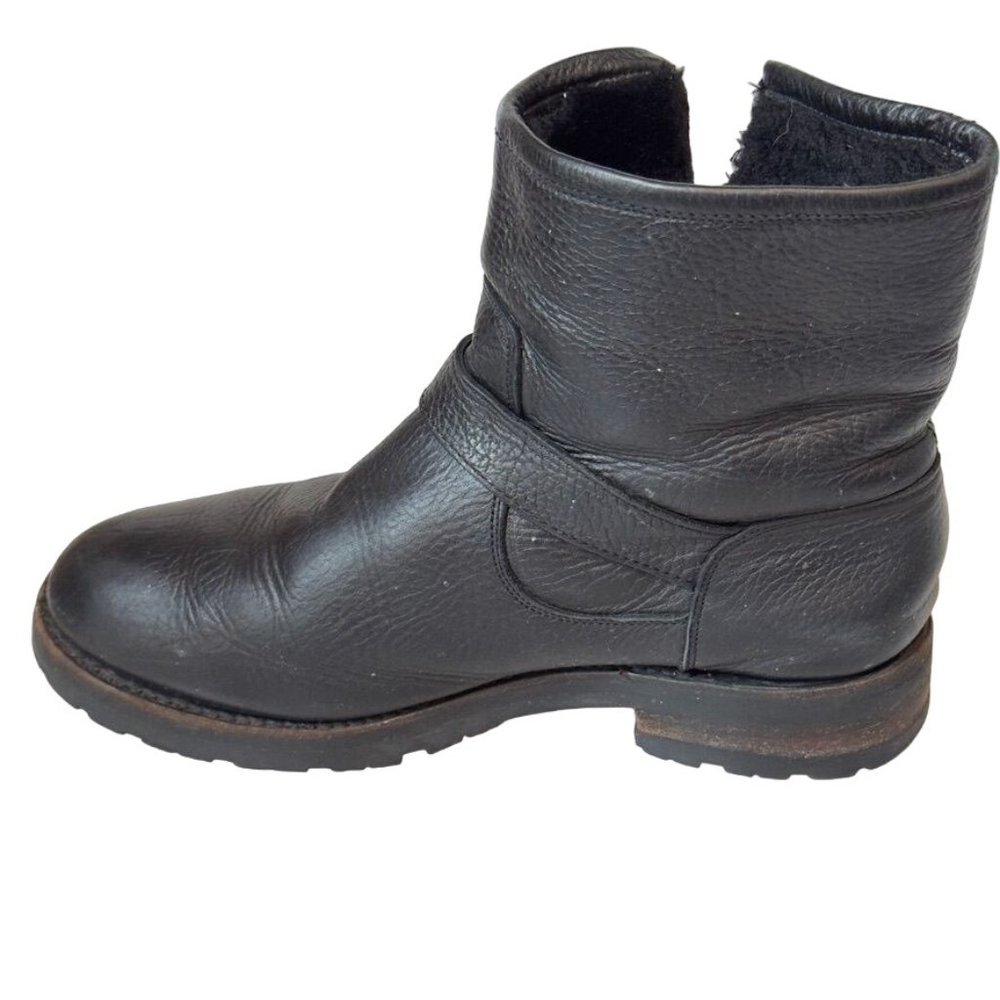 Frye Black Leather Buckle Ankle Boots - Picture 7 of 14